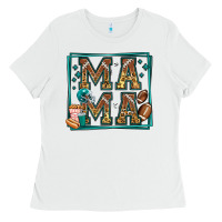 White american football mama Ladies Tee - Jasminsmagicworld