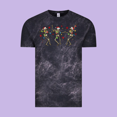 Dancing Skeleton Christmas Vintage Tee Designed By Maliassmallbusiness