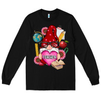 Black valentines day teacher gnome Long Sleeve Tee - RanaPortraitStore