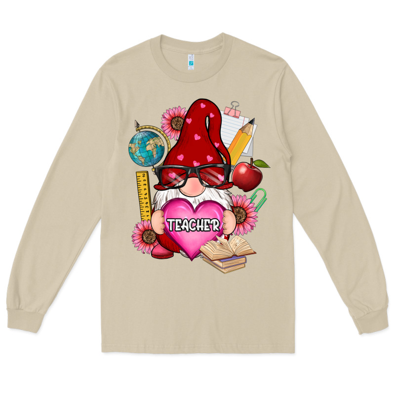 Valentines Day Teacher Gnome Long Sleeve Tee by RanaPortraitStore | Teevron