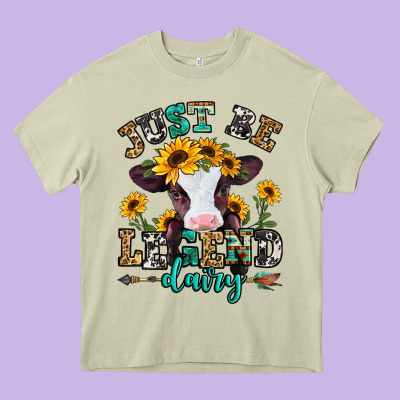 Just Be Legend Dairy Heifer Heavy Core Tee Designed By Jasminsmagicworld