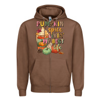 Chestnut Pumpkin spice livin' my best life Zipper Hoodie - NancyCooperArtShop