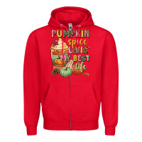 Red Pumpkin spice livin' my best life Zipper Hoodie - NancyCooperArtShop