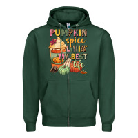 Sports Green Pumpkin spice livin' my best life Zipper Hoodie - NancyCooperArtShop