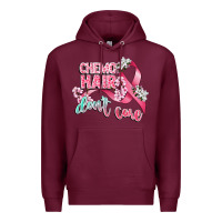 Burgundy chemo hair dont care Premium Hoodie - CowGirlArtShop