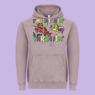 I'm Catchin' If You're Throwin' Vintage Hoodie Designed By Maliassmallbusiness