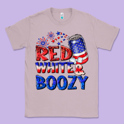 Red White Boozy Classic Tee Designed By Nancycooperartshop