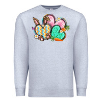 Heather Grey Easter heart Easter Day Premium Sweatshirt - CowGirlArtShop