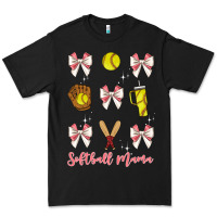 Black softball coquette bow Premium Tee - JahusDesignShop