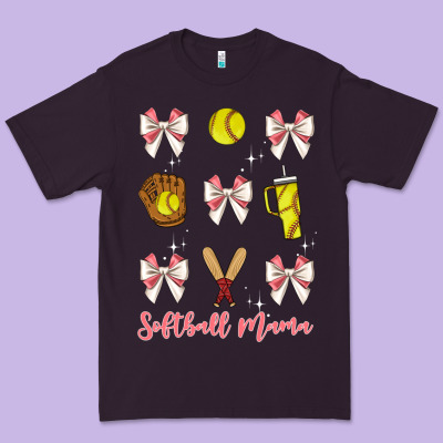 Softball Coquette Bow Premium Tee Designed By Jahusdesignshop