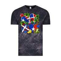 Cloud Black puerto rico with dominican republic hearts Vintage Tee - NancyCooperArtShop