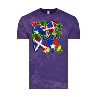 Cloud Purple puerto rico with dominican republic hearts Vintage Tee - NancyCooperArtShop