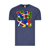 Vintage Denim puerto rico with dominican republic hearts Vintage Tee - NancyCooperArtShop