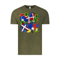 Vintage Olive puerto rico with dominican republic hearts Vintage Tee - NancyCooperArtShop