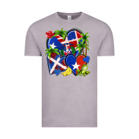 Vintage Zinc puerto rico with dominican republic hearts Vintage Tee - NancyCooperArtShop