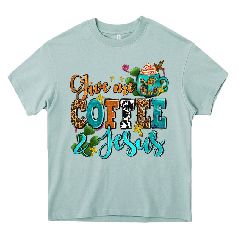 Gıve Me Coffee And Jesus Heavy Core Tee by AdoDesignShop | Teevron