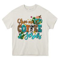 Cream gıve me coffee and jesus Heavy Core Tee - AdoDesignShop
