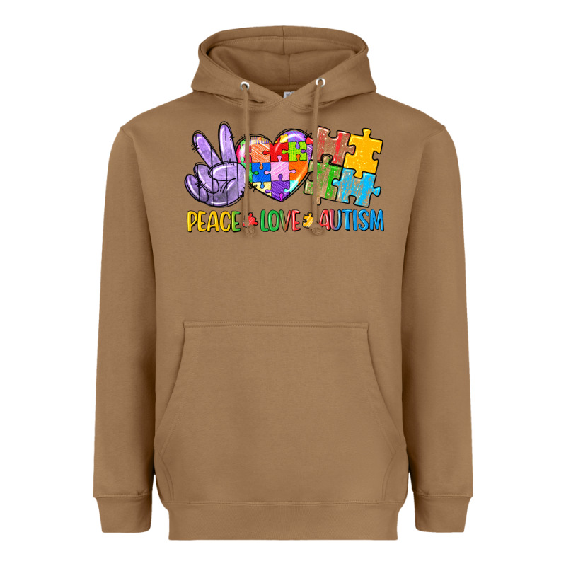 Peace Love Autism Heavyweight Hoodie by CowGirlArtShop | Teevron