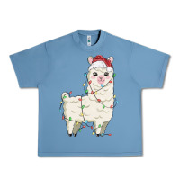 Pebble Blue christmas llama Urban Heavy Tee - MaliasSmallBusiness