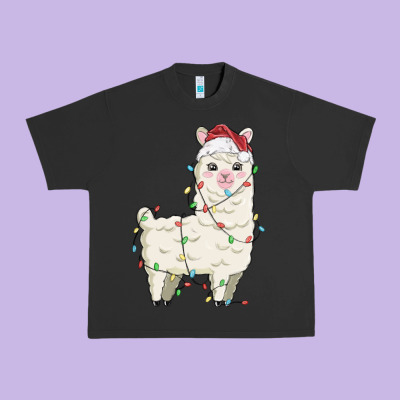 Christmas Llama Urban Heavy Tee Designed By Maliassmallbusiness
