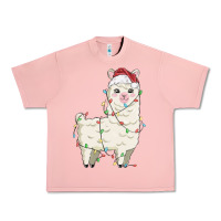 Salmon christmas llama Urban Heavy Tee - MaliasSmallBusiness