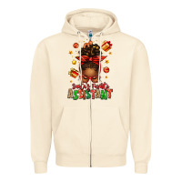 Sandshell santa's favorite assistant afro messy bun Zipper Hoodie - texasbilliewilder