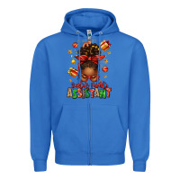 True Royal santa's favorite assistant afro messy bun Zipper Hoodie - texasbilliewilder