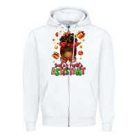 White santa's favorite assistant afro messy bun Zipper Hoodie - texasbilliewilder