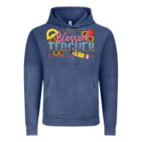 Vintage Denim blessed teacher Vintage Hoodie - MaliasSmallBusiness