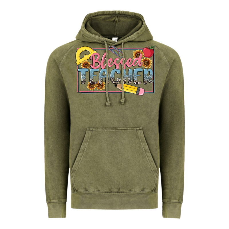 Blessed Teacher Vintage Hoodie by MaliasSmallBusiness | Teevron