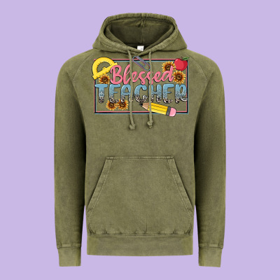 Blessed Teacher Vintage Hoodie Designed By Maliassmallbusiness