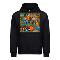 Black fall scarecrow seamless pattern Urban Hoodie - BundleAndBundleShop