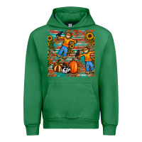 Emerald fall scarecrow seamless pattern Urban Hoodie - BundleAndBundleShop
