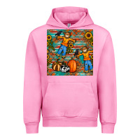 Fuchsia Pink fall scarecrow seamless pattern Urban Hoodie - BundleAndBundleShop