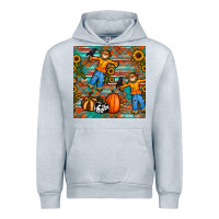 Heather Grey fall scarecrow seamless pattern Urban Hoodie - BundleAndBundleShop