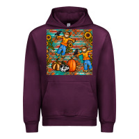 Mauve Wine fall scarecrow seamless pattern Urban Hoodie - BundleAndBundleShop