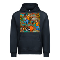 Navy fall scarecrow seamless pattern Urban Hoodie - BundleAndBundleShop