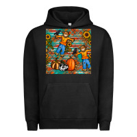 Pigment Black fall scarecrow seamless pattern Urban Hoodie - BundleAndBundleShop