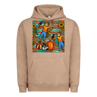 Pigment Burro fall scarecrow seamless pattern Urban Hoodie - BundleAndBundleShop