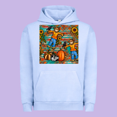 Fall Scarecrow Seamless Pattern Urban Hoodie Designed By Bundleandbundleshop