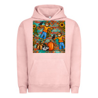 Pigment Salmon fall scarecrow seamless pattern Urban Hoodie - BundleAndBundleShop
