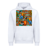 White fall scarecrow seamless pattern Urban Hoodie - BundleAndBundleShop