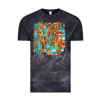 Cloud Black serape with leopard pattern Vintage Tee - NancyCooperArtShop