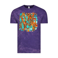 Cloud Purple serape with leopard pattern Vintage Tee - NancyCooperArtShop