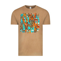 Vintage Camel serape with leopard pattern Vintage Tee - NancyCooperArtShop