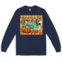 Navy welcome fall tumbler Long Sleeve Tee - BundleAndBundleShop