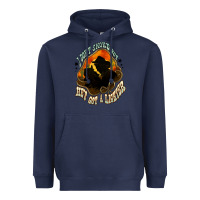 Navy I don't smoke but he's got a lighter Heavyweight Hoodie - HowdyJamesFarm