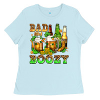 Baby Blue bad and boozy with beer Ladies Tee - AdoDesignShop