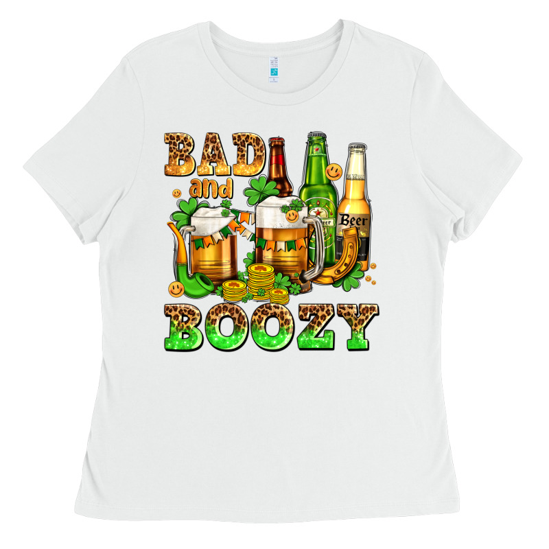Bad And Boozy With Beer Ladies Tee by AdoDesignShop | Teevron