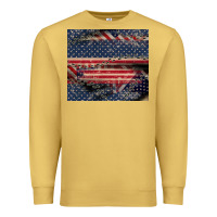 Antique Gold American flag stitches Premium Sweatshirt - CowGirlArtShop